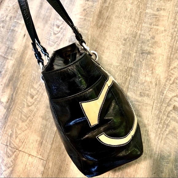 COACH⚡️Auth Cs Inlaid Pattern Leather Tote Bag - Picture 3 of 13